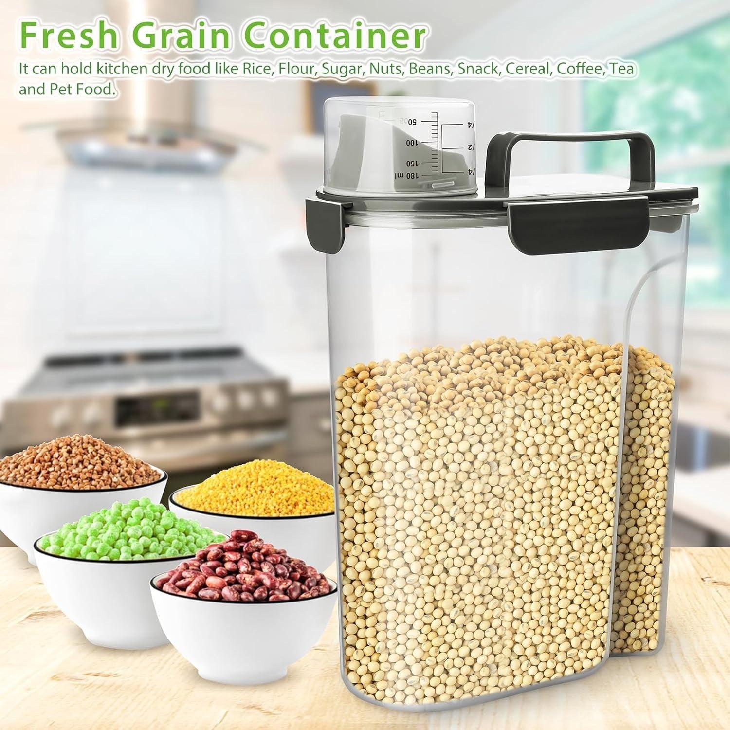 2 Pack Airtight Rice Storage Containers 6L 3L BPA Free