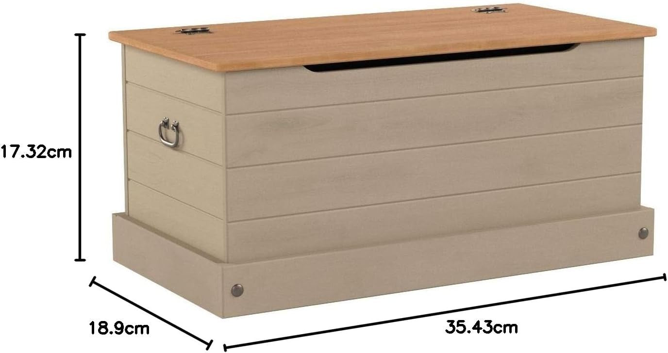 Solid Pine Storage Ottoman with Hinged Lid – Rustic Toy Chest & Bedding Box