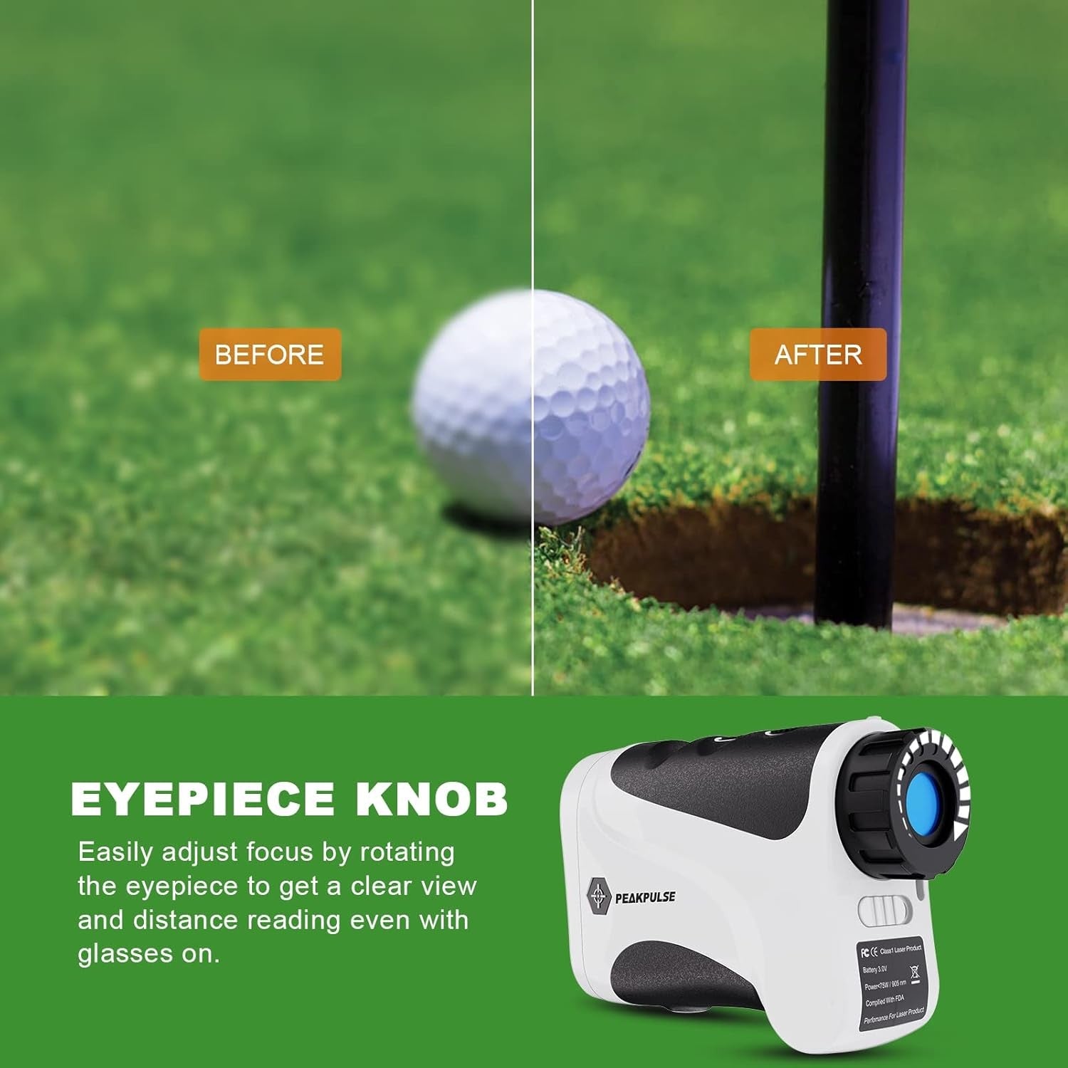 Golf Range Finder 656 Yards Flag Lock Vibration 6X Magnification Compact