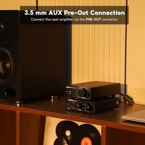 Mini HiFi Stereo Amplifier 2-Channel 300W Class D Compact Audio Amp
