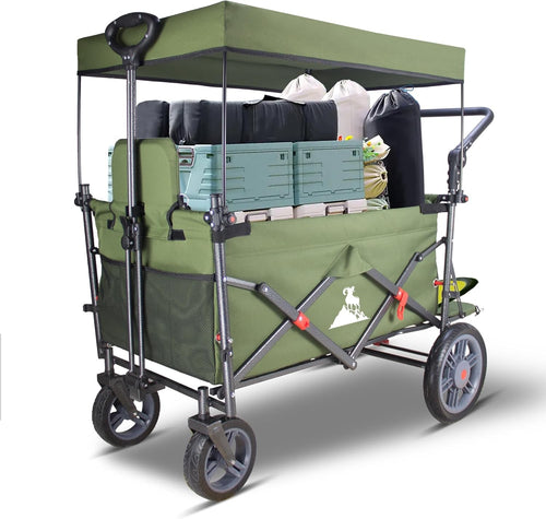 Folding Garden Wagon Cart Heavy Duty Outdoor Pull Trolley
