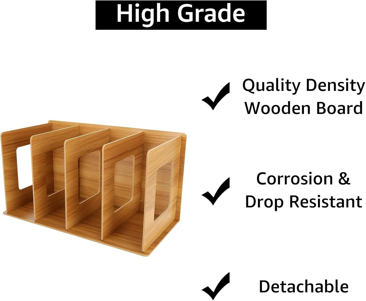 4 Pack Desktop CD DVD Storage Rack Shelf Organizer Wood Media Holder