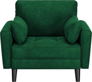 Green Velvet Tub Chair Oversized Accent Armchair with Pillows & Storage