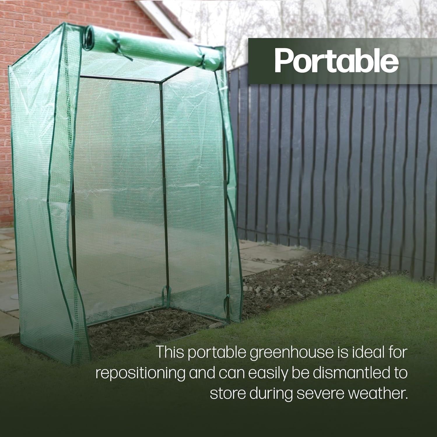 Tomato Greenhouse Tent Heavy Duty Frame UV Cover Roll-Up Door Grow House