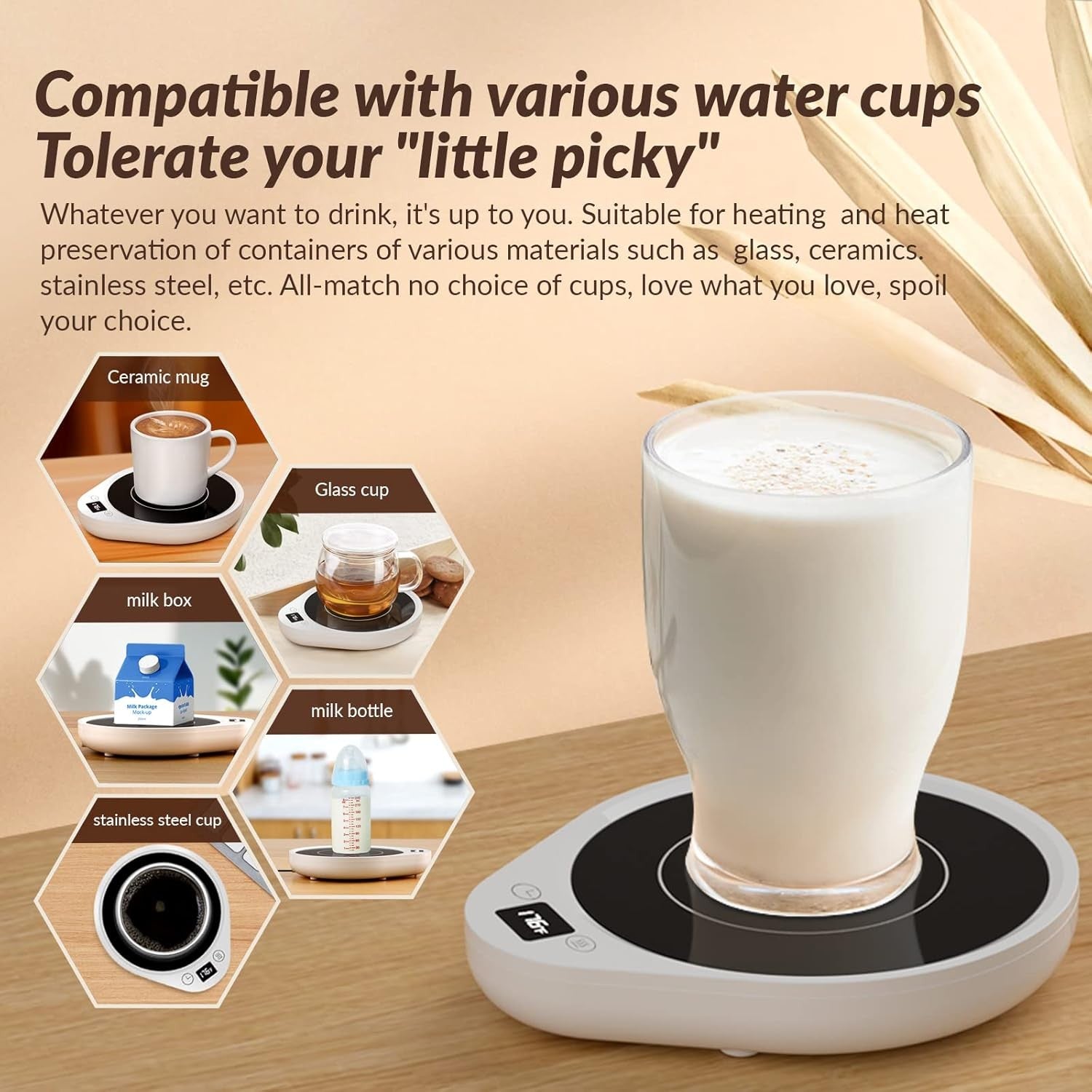 Black Smart Coffee Mug Warmer 3 Temp Desk Heater with Timer