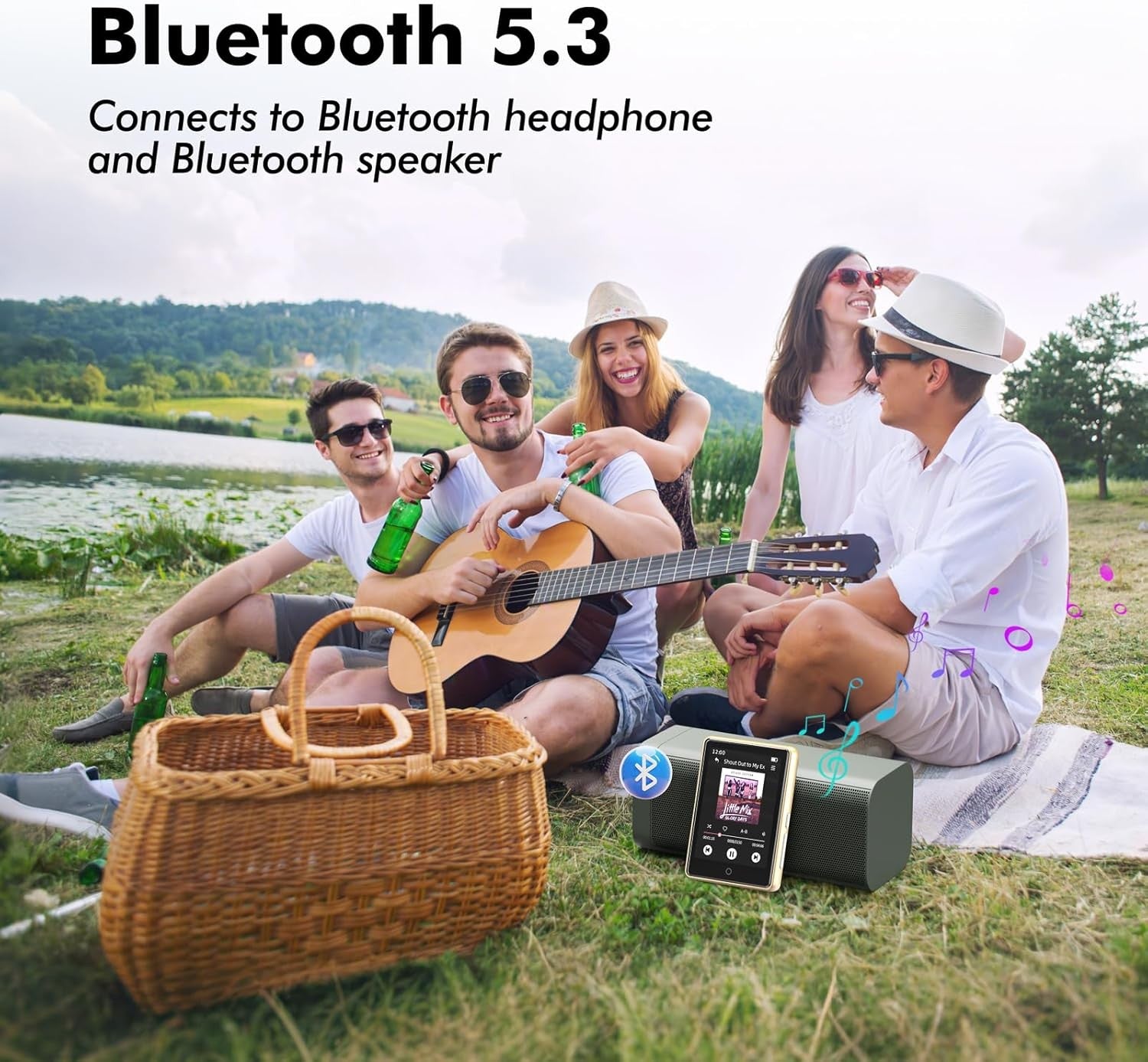 Bluetooth 5.3 64GB 2.8″ Touch MP3 Player for Kids Speaker & FM Radio 128 GB Card
