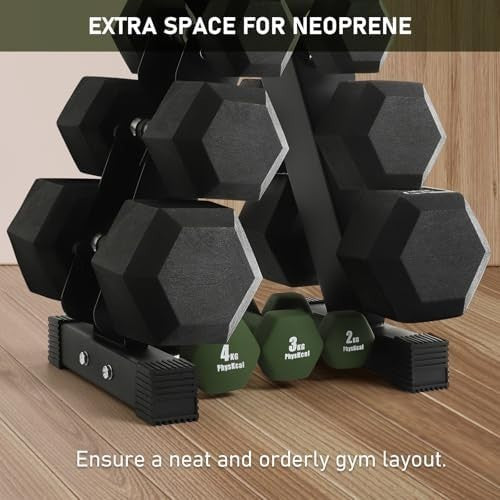 Heavy Duty 3-Tier Dumbbell Rack Steel Stand, 150KG Capacity Gym Storage