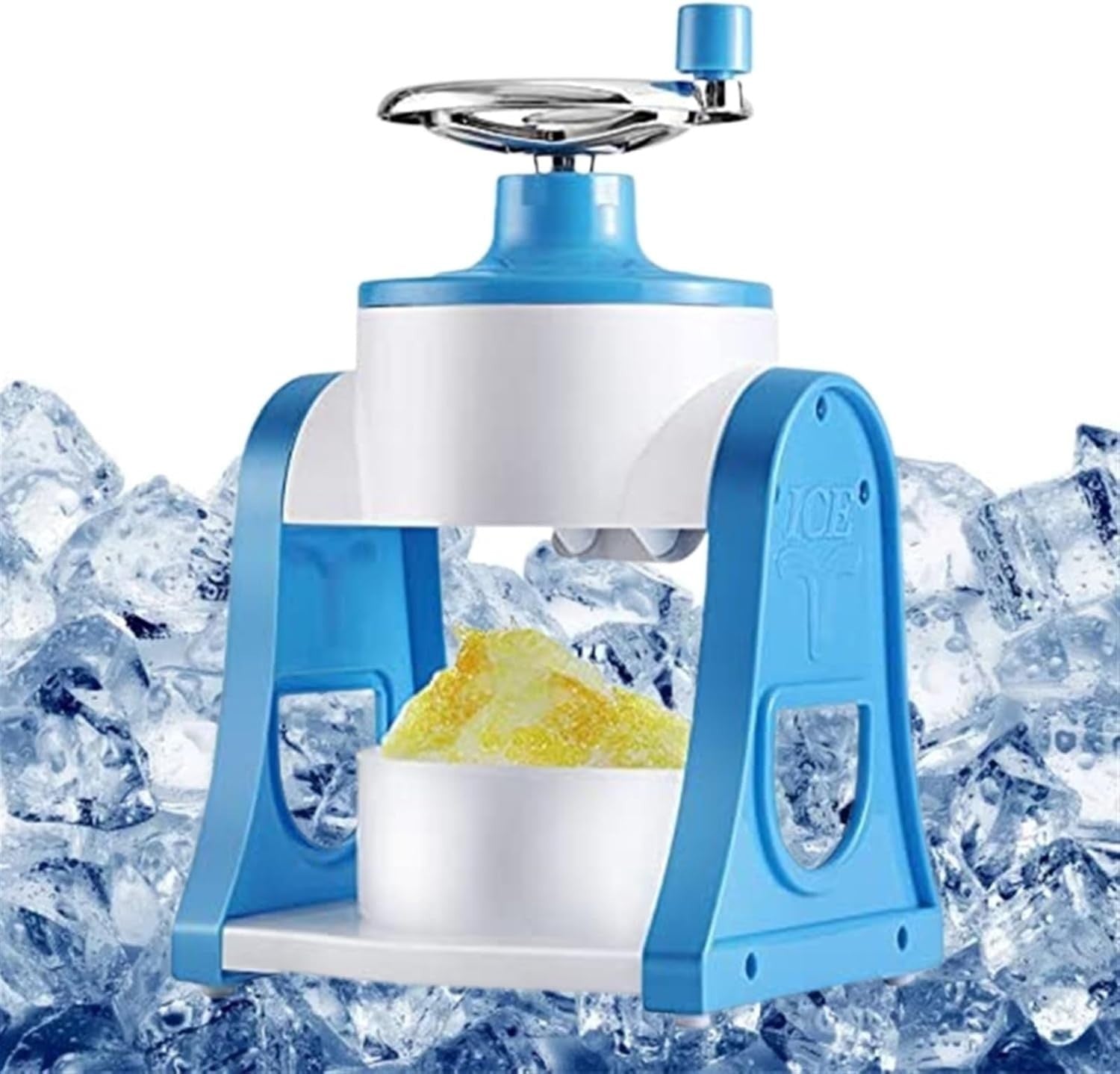 Manual Ice Crusher Snow Cone Maker Stainless Blade Shaved Ice Machine