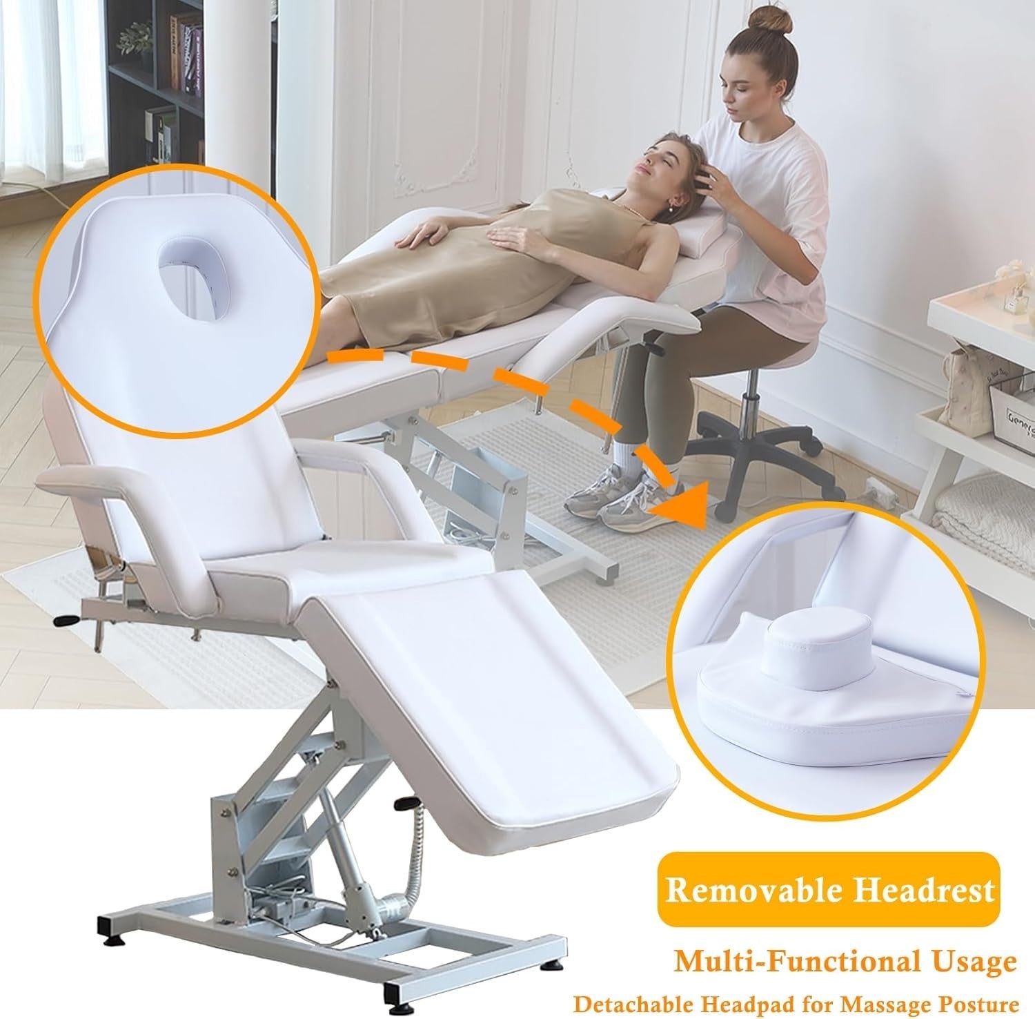 Portable 3-Section Folding Massage Bed Adjustable Therapy Table With Accessories