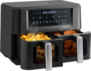 9L Dual Zone Air Fryer 2400W | Twin Drawers + Viewing Windows | 11 Presets