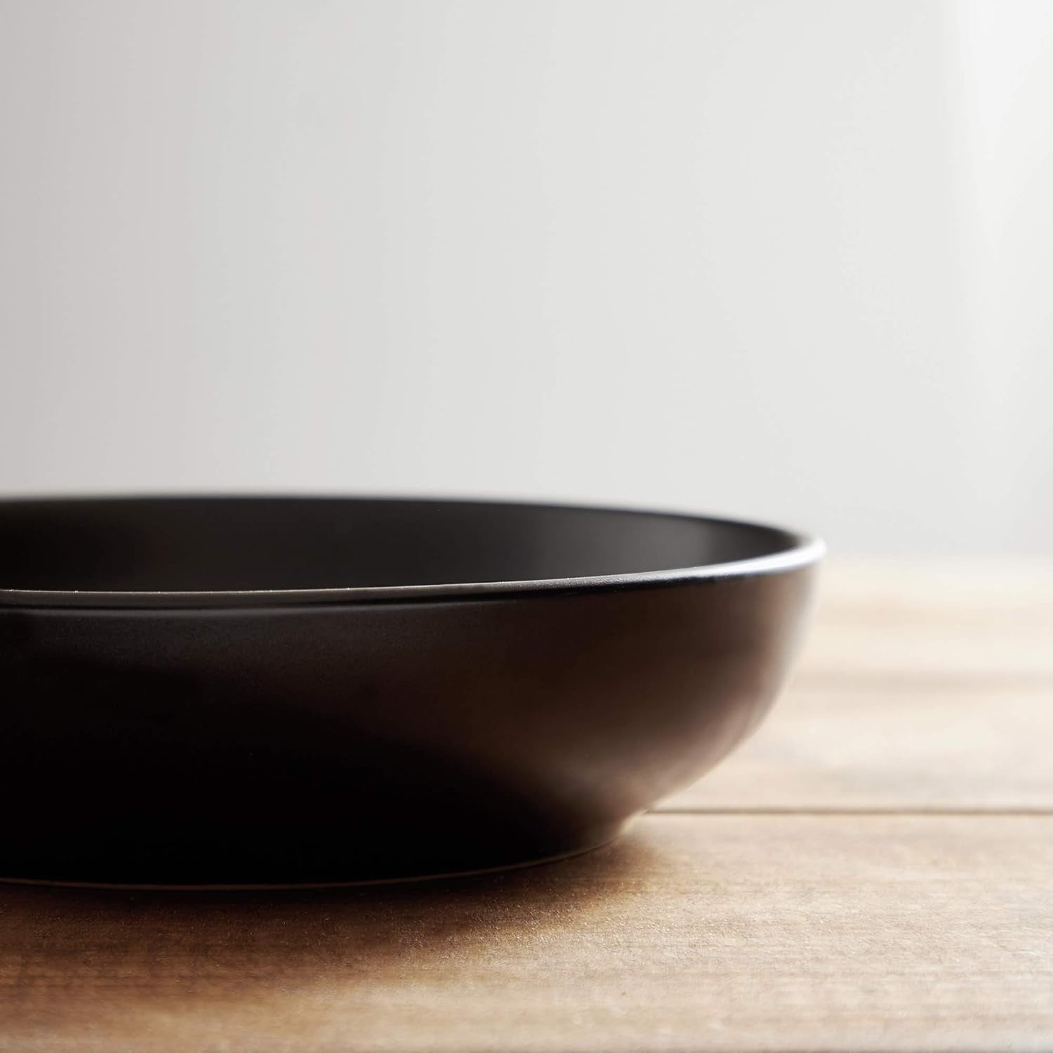 4pc Large Stoneware Bowl Set 22cm Matte Black Pasta Noodle Cereal Bowls