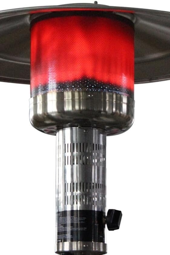 Outdoor Gas Patio Heater 12.5KW Radiant Heat Tower with Wheels Stainless Steel