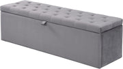 Large Velvet Storage Ottoman Bench with Cushion – Bedroom Hallway Footstool