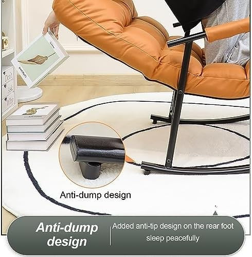 Ergonomic Reclining Rocking Chair with High Backrest & Padded Comfort Seat
