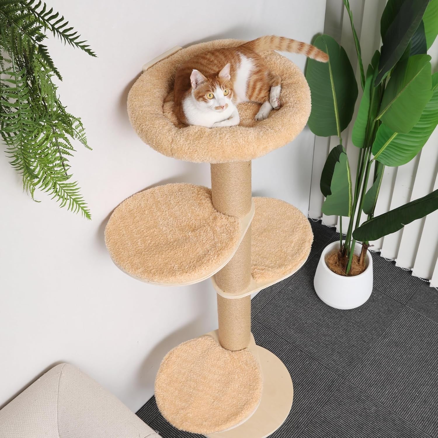 5 Level Cat Scratching Post Tower Plush Bed Window Climbing Tree Indoor