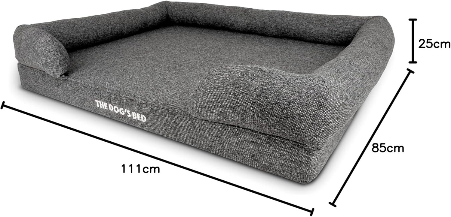 XL Orthopedic Dog Bed Memory Foam Washable 111x86cm Grey