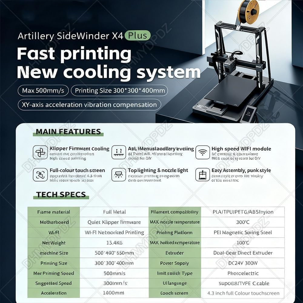 Large 3D Printer 300x300x400mm 500mm/s Auto Level Direct Drive