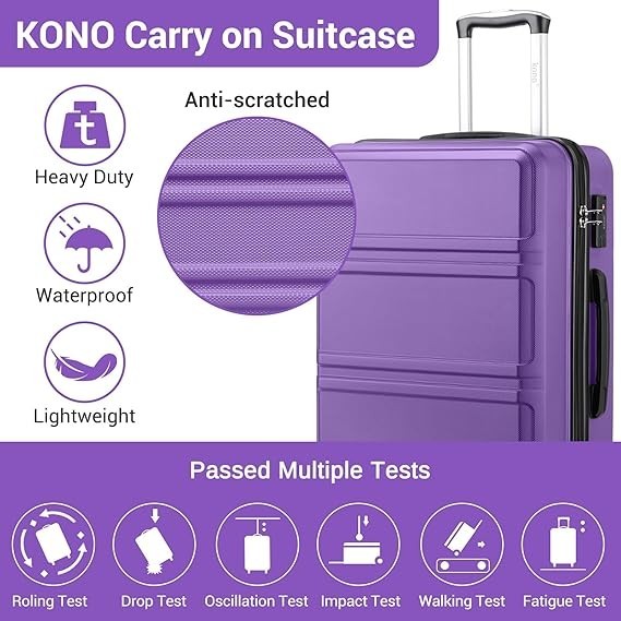 Versatile Mid-Size Travel Case 24” ABS+PC Spinner Suitcase TSA Lock