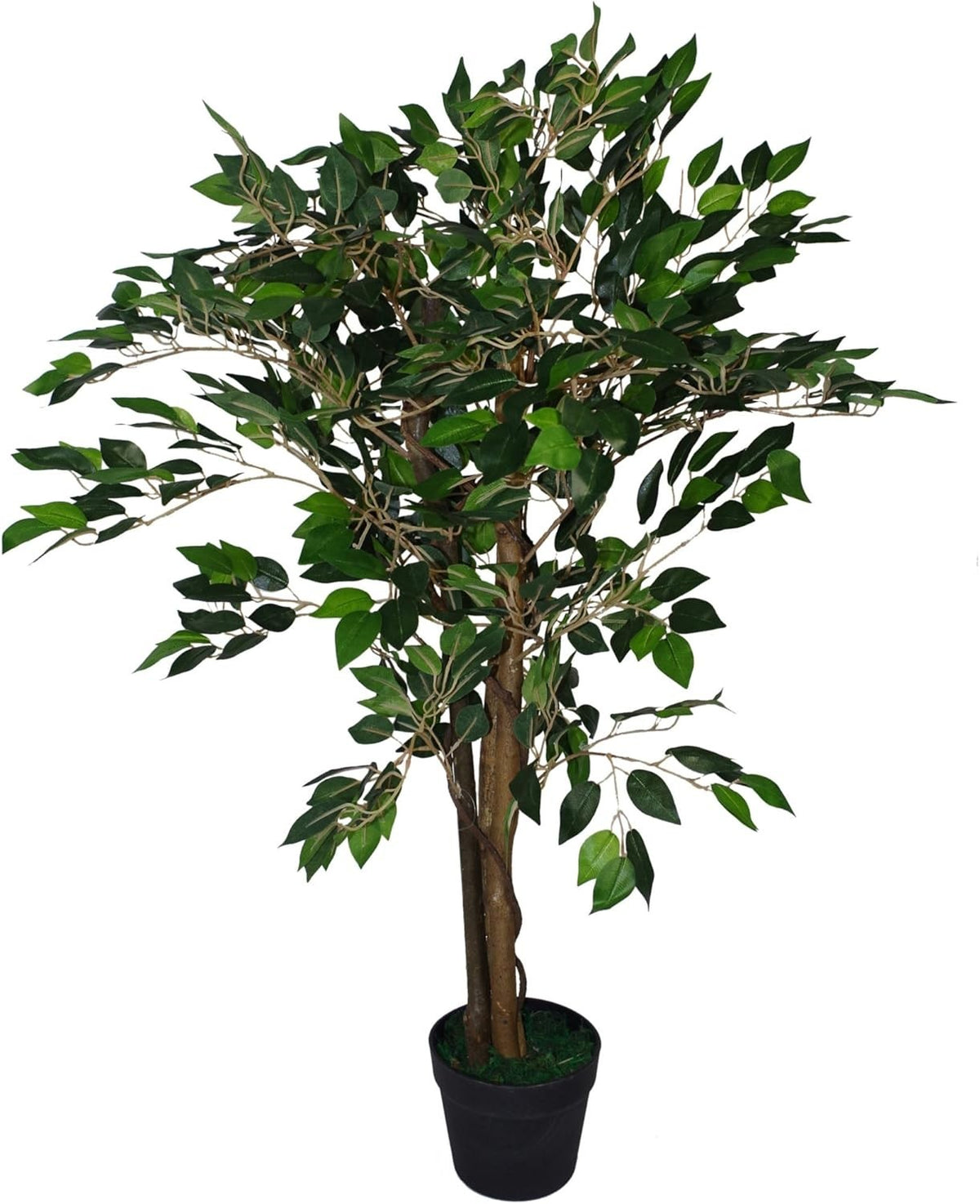 90cm Artificial Ficus Tree Dark Green Indoor Decorative Plant in Pot Home Garden