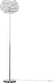 Modern Chrome Floor Lamp with Clear Acrylic Jewel Rings & Foot Switch