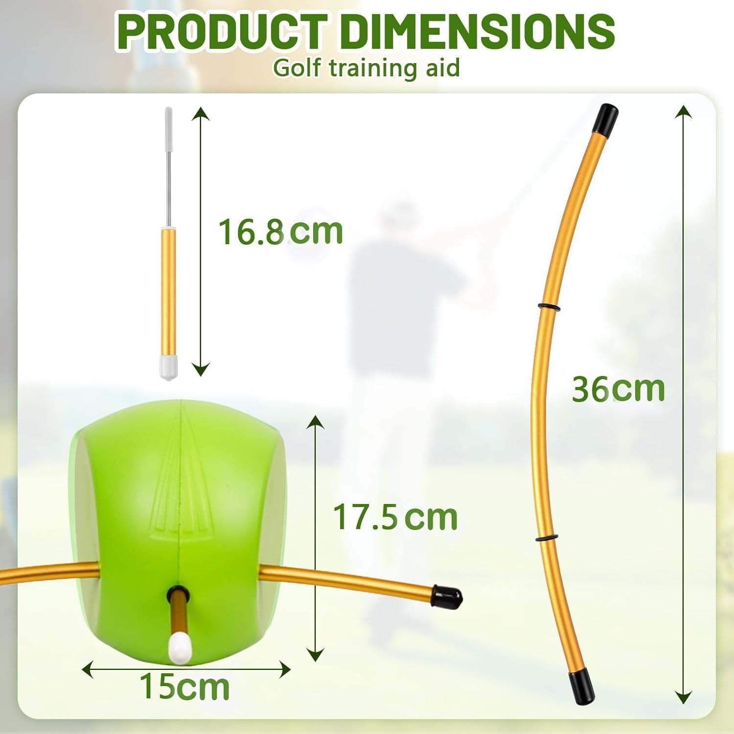 Golf Swing Training Aid Arm Alignment Rod Hand Position Trainer
