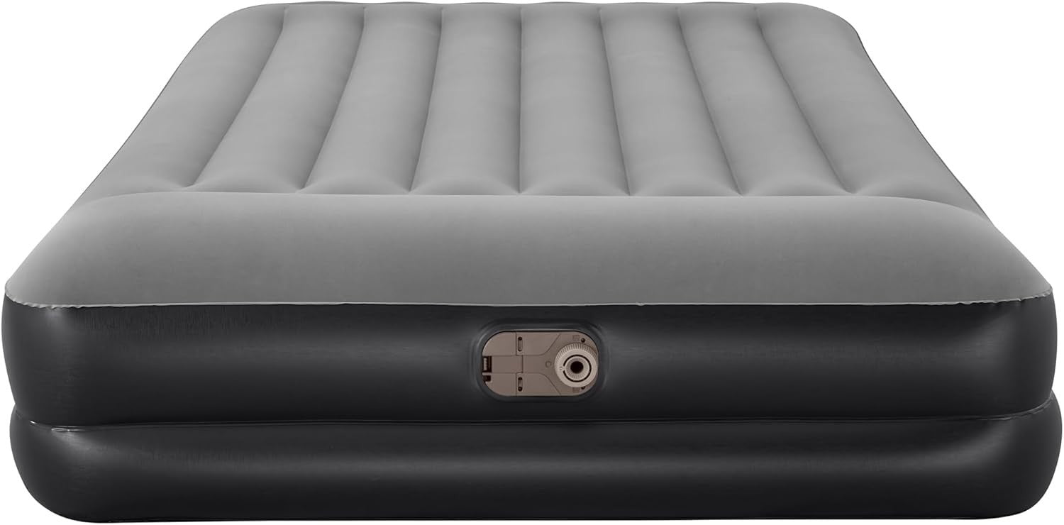 Queen Air Mattress with Built-In Pump, Flocked Pillow, 2.03x1.52x0.46m Comfort