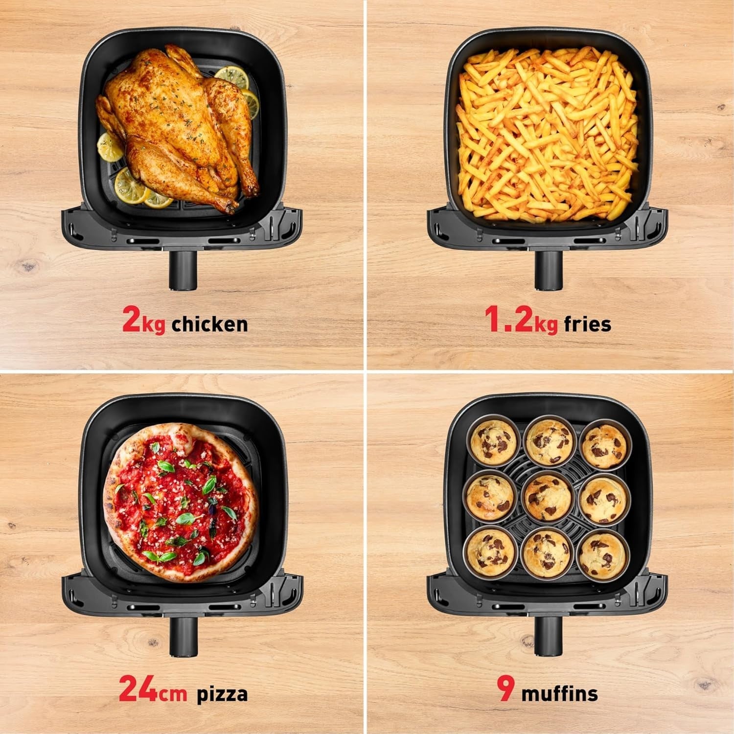 7.5L Mega Air Fryer XL | Family Size Up to 8 | 8 Presets | Energy-Saving Grey