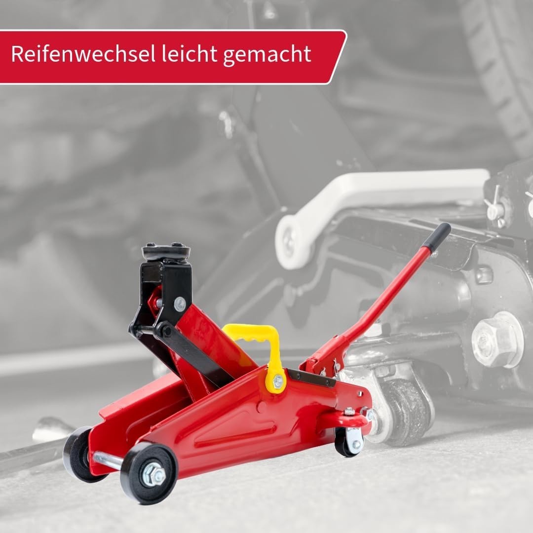 2 Ton Hydraulic Trolley Jack Heavy Duty Car Lift 135–342mm Compact Red