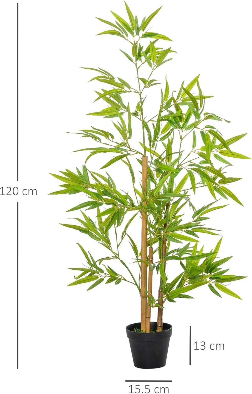 Set of 2 Artificial Bamboo Trees 120cm 4FT Faux Green Plants Home Garden Decor