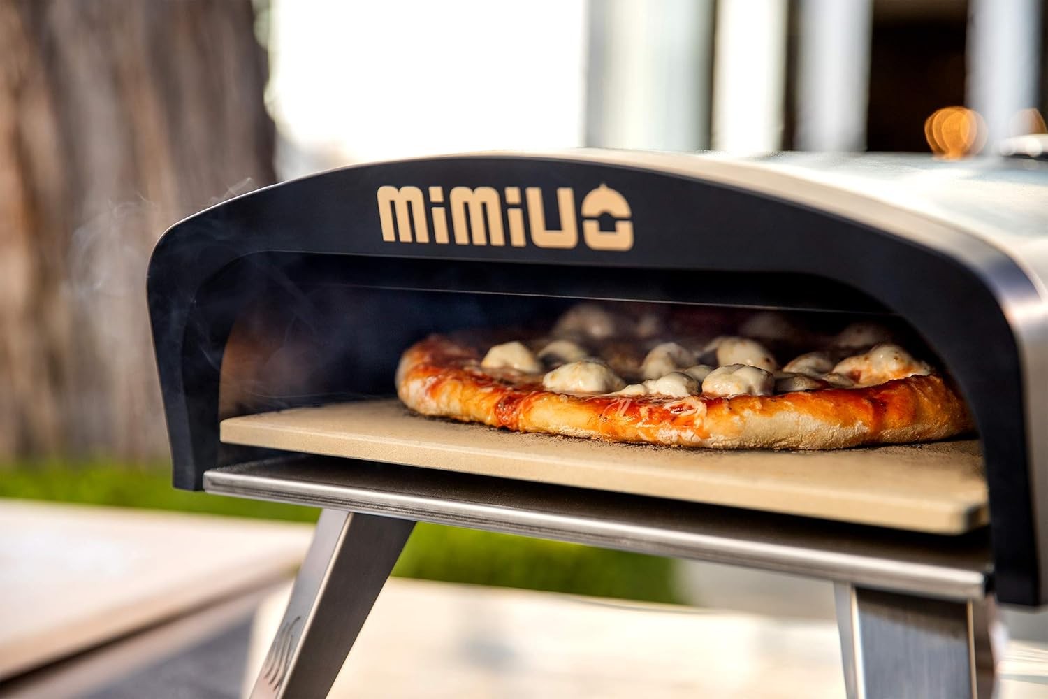 Stainless Steel Outdoor Gas Pizza Oven 12" | Portable BBQ Grill w/ Stone & Peel