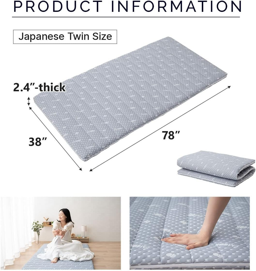 Japanese Floor Futon Mattress Single | Tatami Foldable Foam Topper Bed