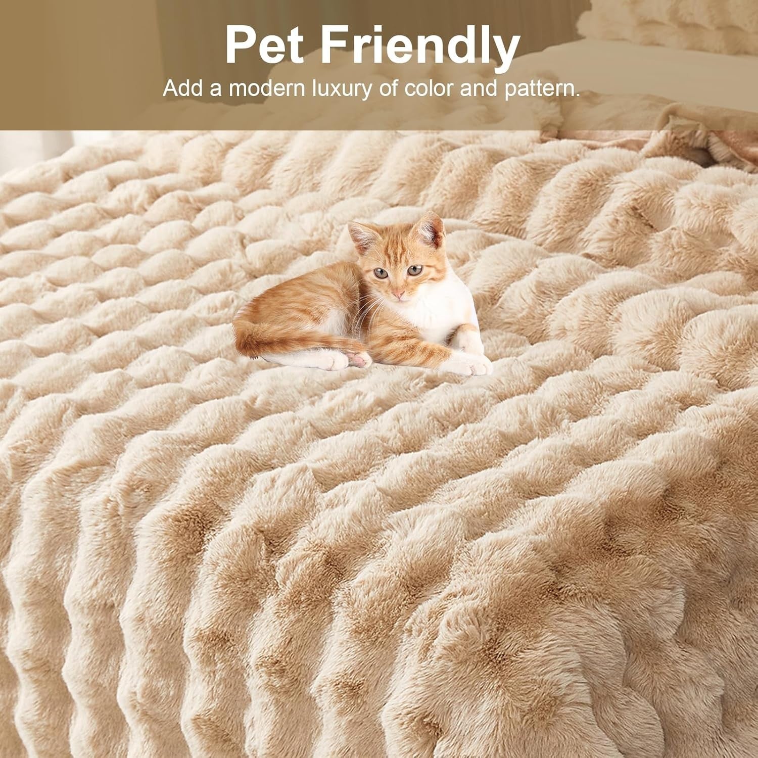 Luxury Thick Plush Fleece Throw Blanket Soft Warm Sofa Bed Khaki 100x160cm