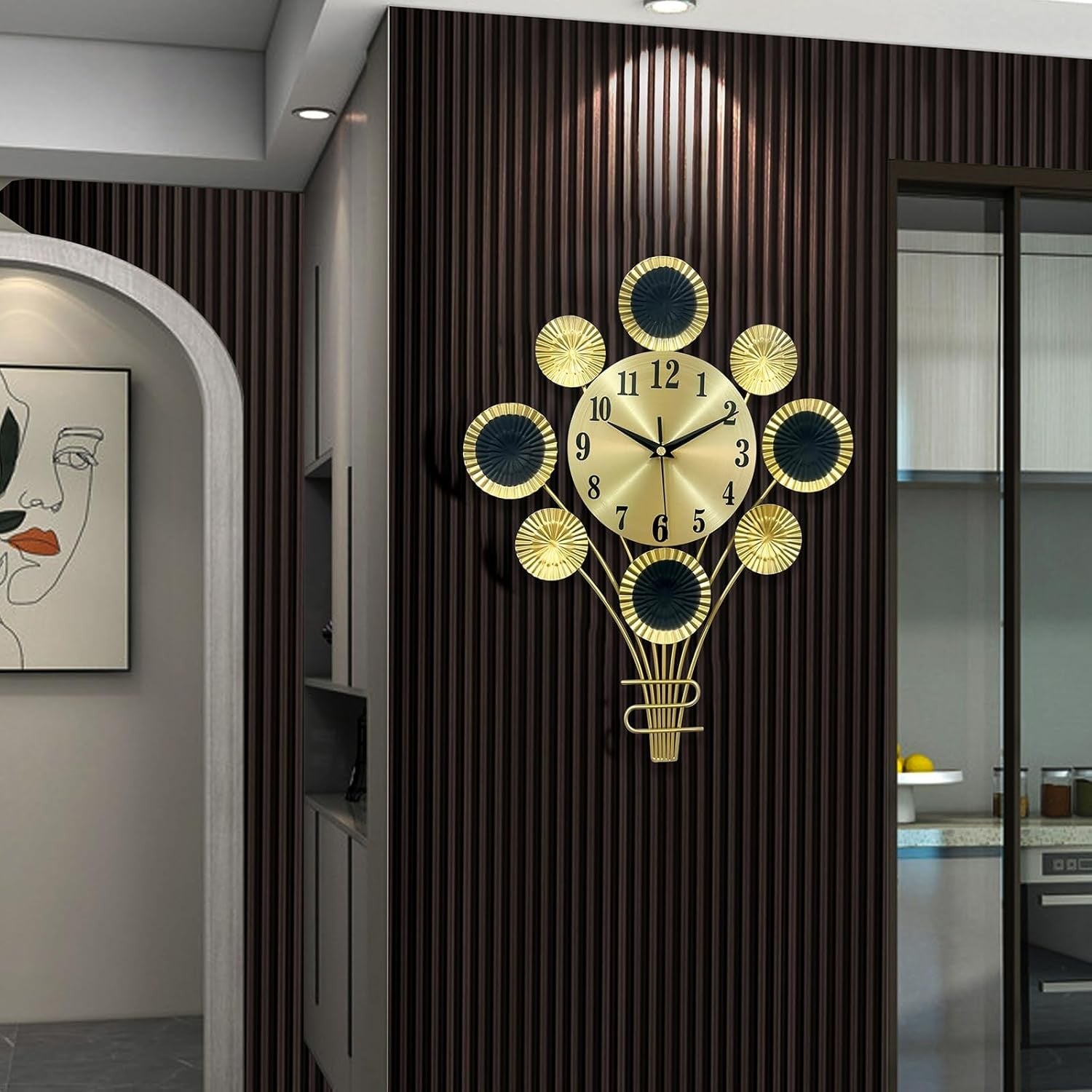 32cm Gold Balloon Wall Clock Modern 3D Silent Non-Ticking Quartz Décor for Home