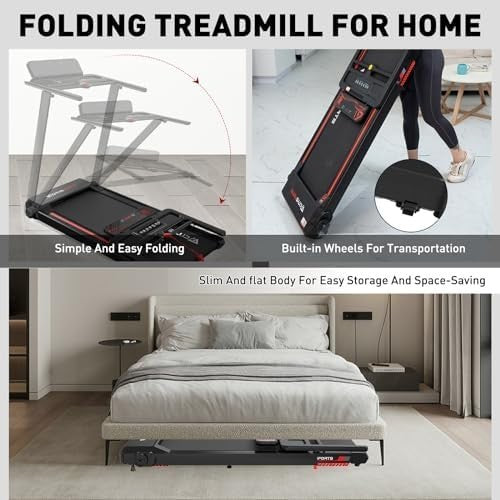 Foldable Electric Treadmill Home Walking Running Machine Bluetooth 2HP