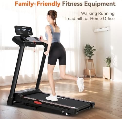 Foldable 3-Level Incline Treadmill 2.5HP Home Office Running Machine