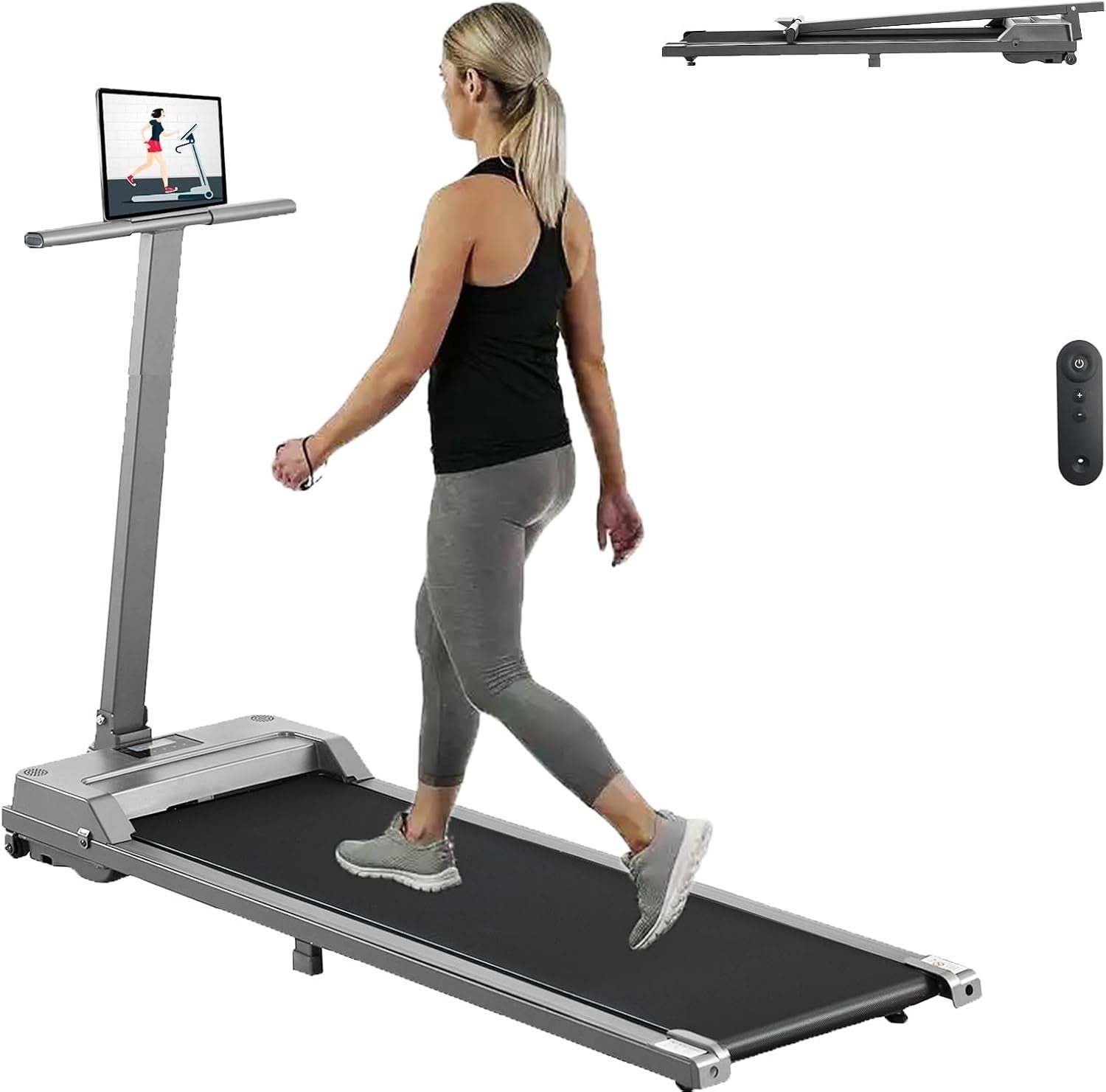 3-in-1 Walking Pad Treadmill 2.5HP Foldable Under Desk Running Quiet 150kg Home