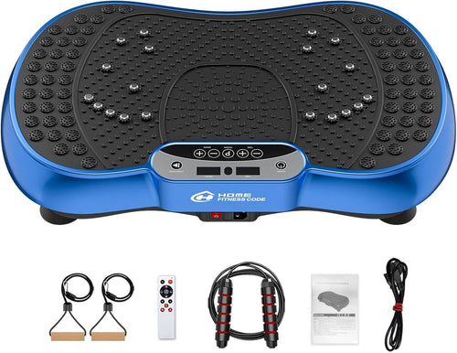Blue Vibration Plate Exercise Machine 99 Speeds Bluetooth Full Body Toning