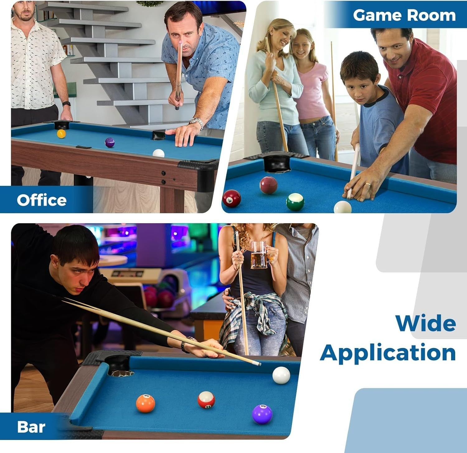 48in Mini Pool Table Wooden Billiards Game Set for Kids Family