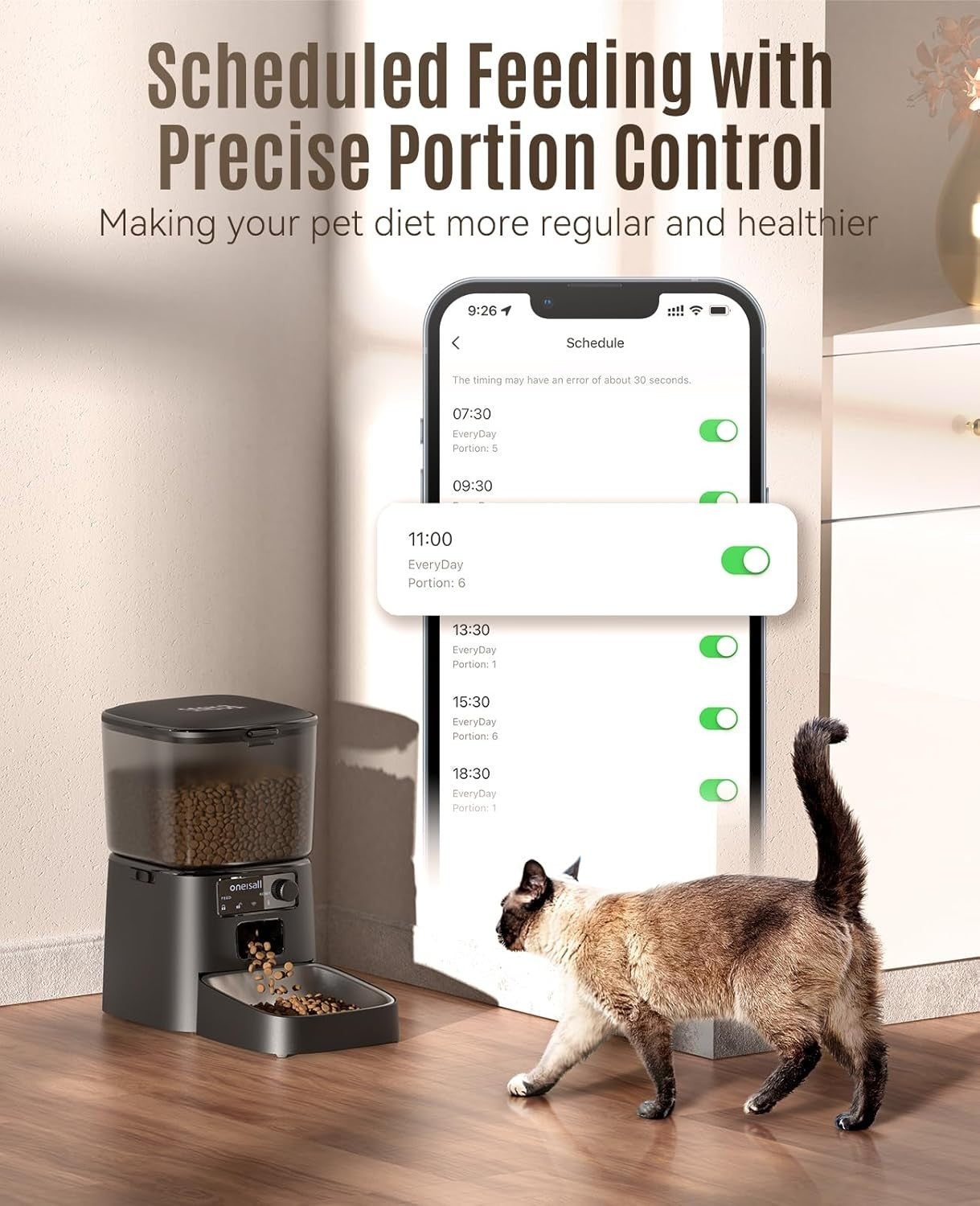 WiFi Automatic Cat Feeder 3.5L APP Control Timed Pet Food Dispenser