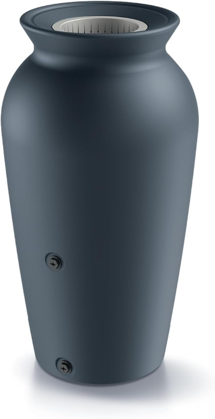 120L Decorative Rainwater Tank with Connection Kit, Round, Anthracite