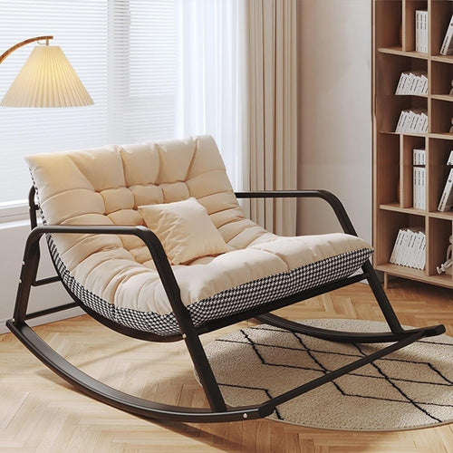 Outdoor Patio Rocking Chair with Padded Cushion Extra Wide Seat Durable