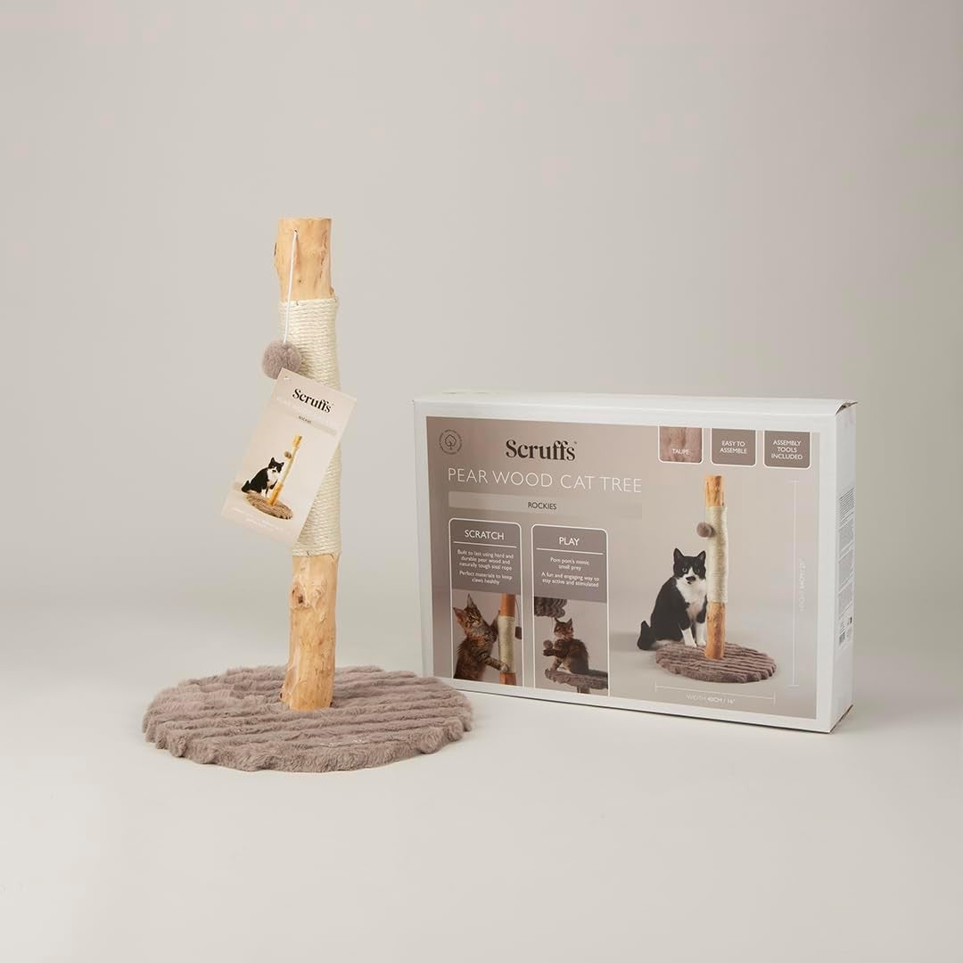 Cat Scratching Post Sisal Climbing Tower Plush Base Compact Indoor Scratcher