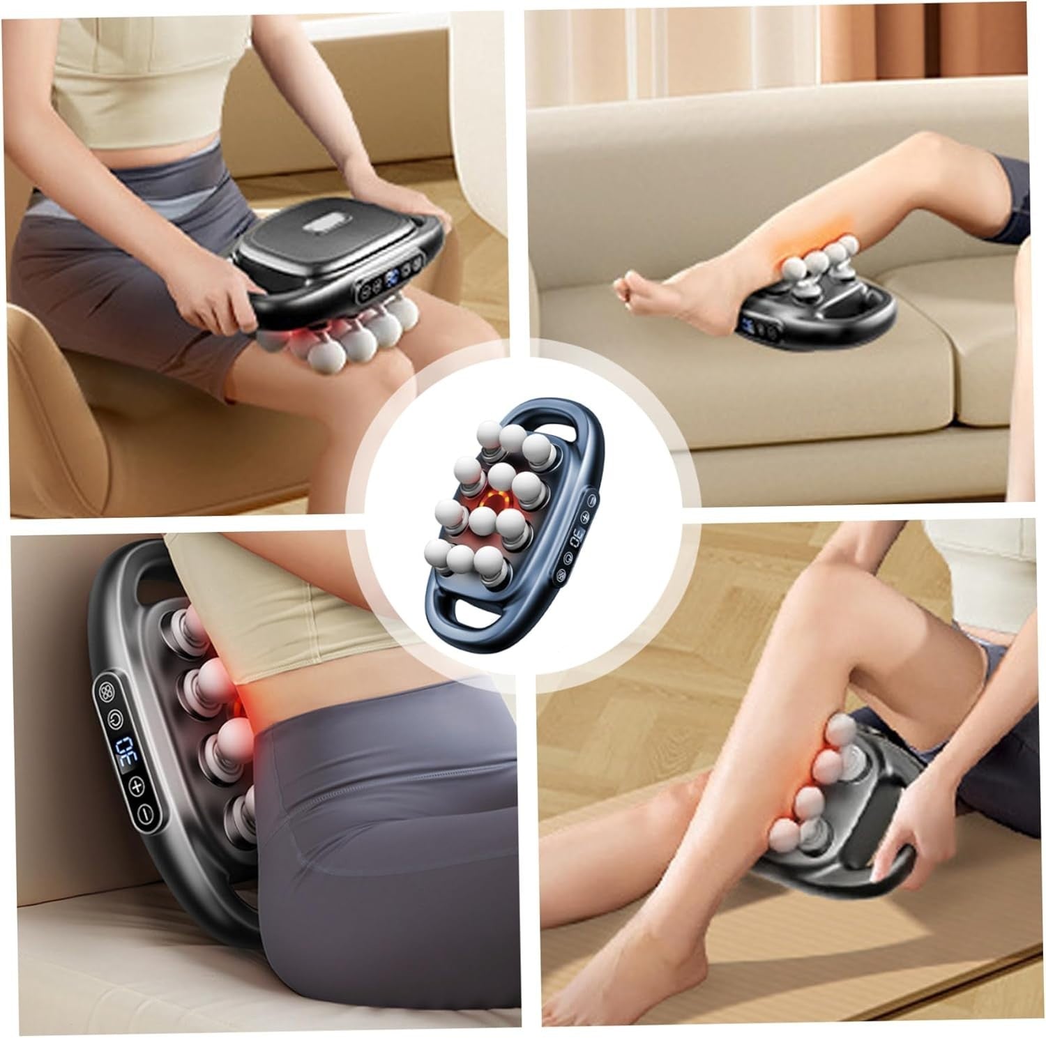 Deep Tissue Massage Gun 12 Head Full Body Muscle Relief 30 Levels Red Light
