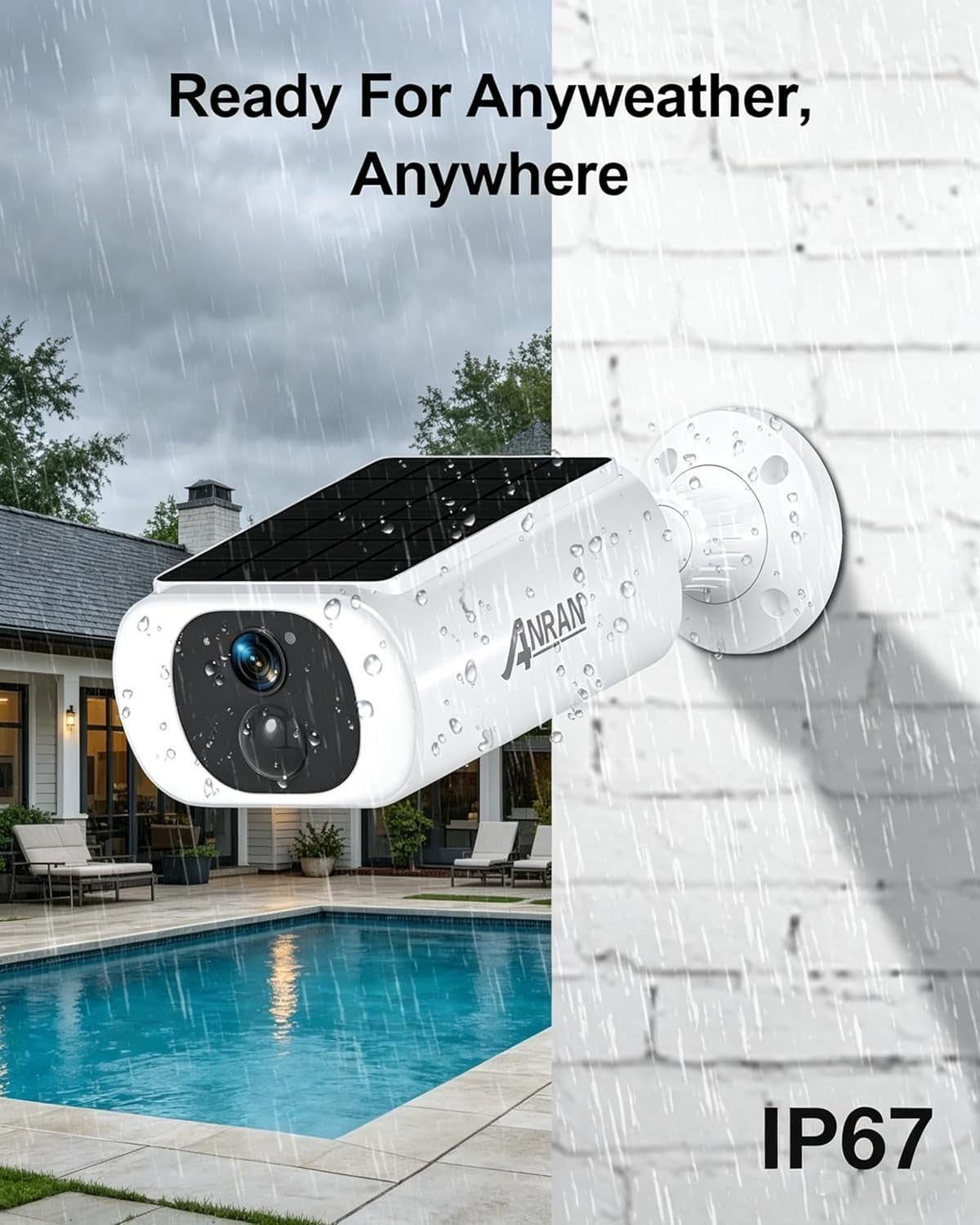 Wireless Solar Security Camera 2K Outdoor Color Night Vision PIR