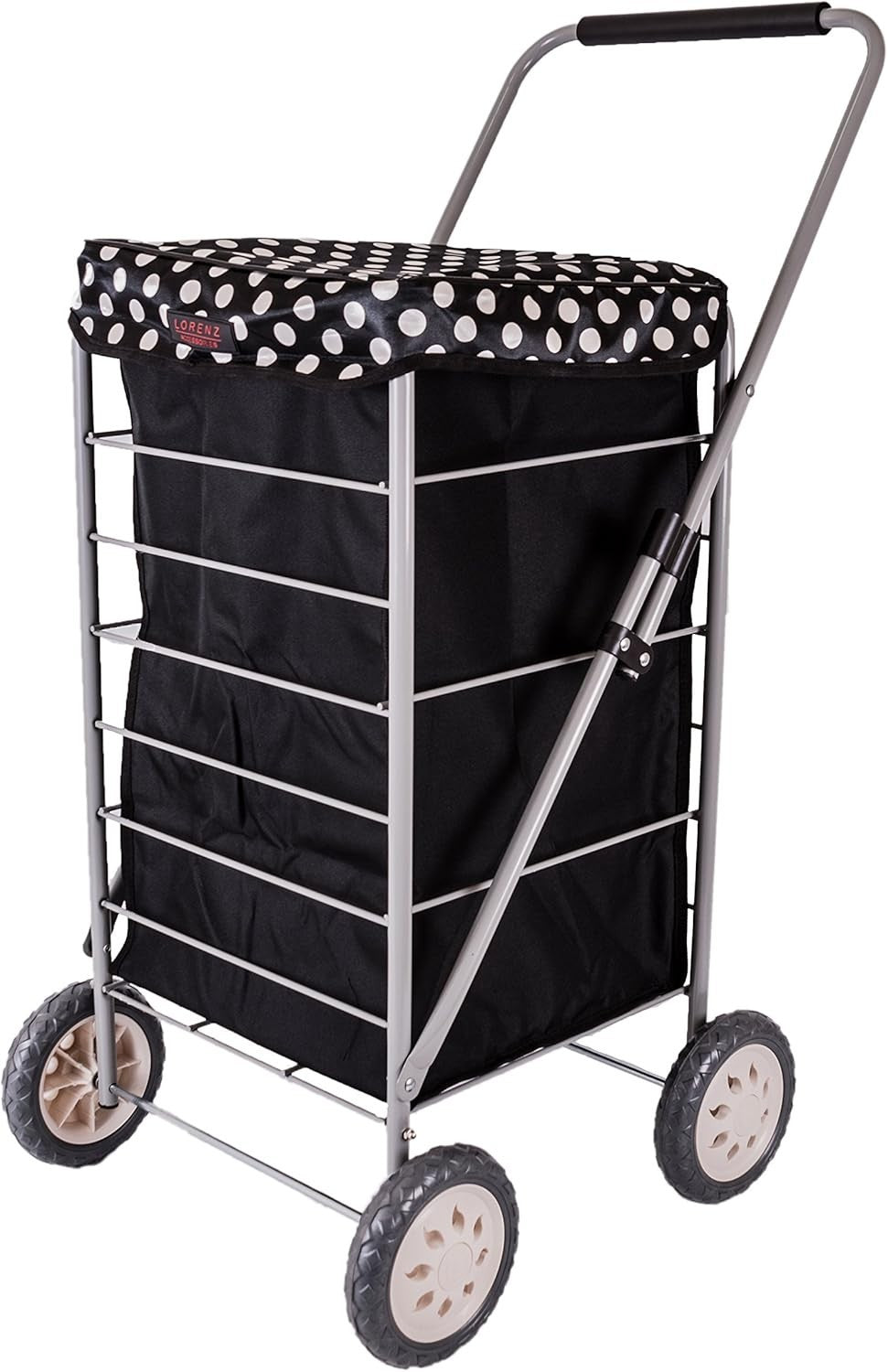 4-Wheel Shopping Trolley with Fixed Handle, Large 63L Polyester Bag