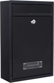 Lockable Steel Wall Mount Mailbox Weatherproof Drop Box 320x215x90mm Secure Post