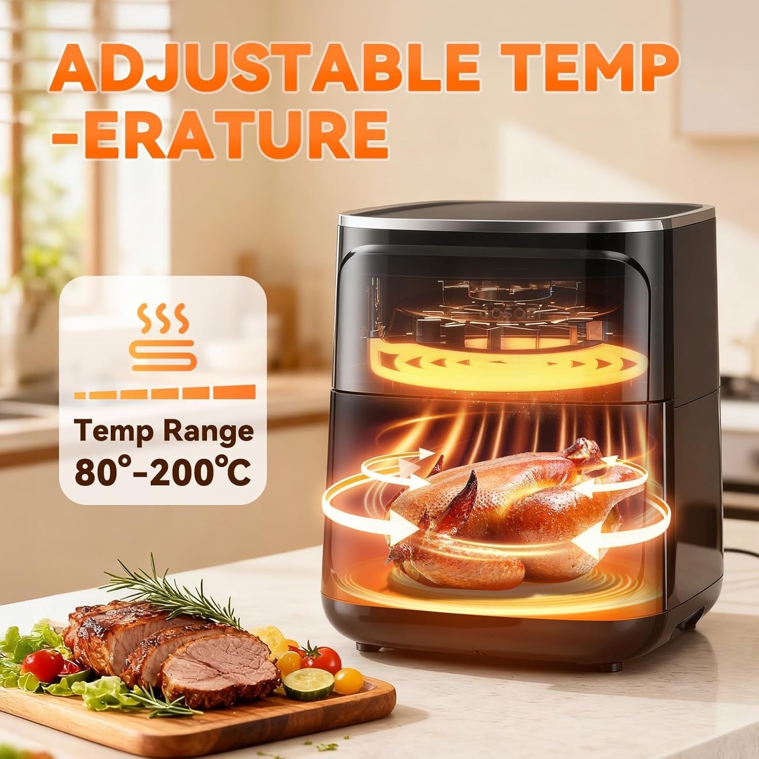 4.7L Digital Air Fryer | Touchscreen | 8 Presets | Non-Stick | 1400W Compact