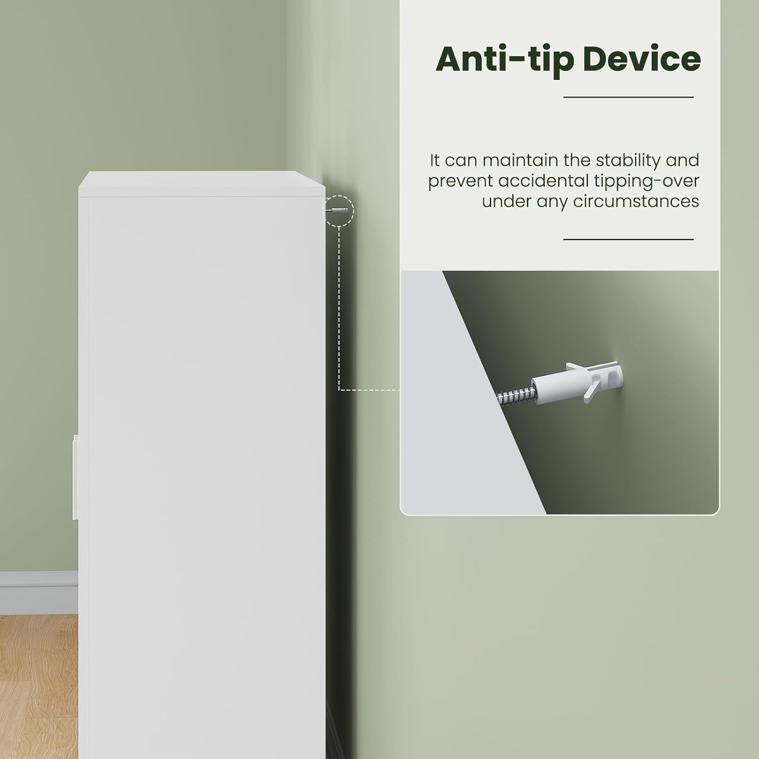 Narrow Bathroom Cabinet with Adjustable Shelves - Large Storage Organizer