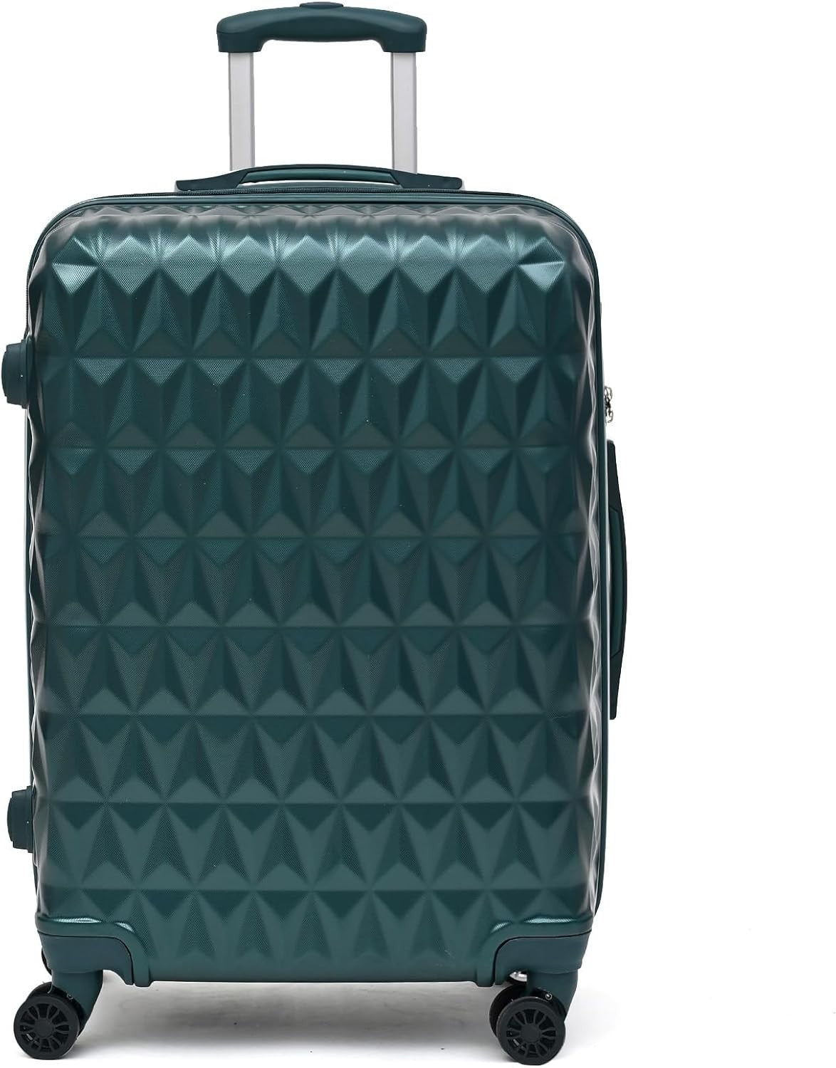 24 Inch Medium Hard Shell Suitcase 4 Spinner Wheels ABS Lock Dark Green