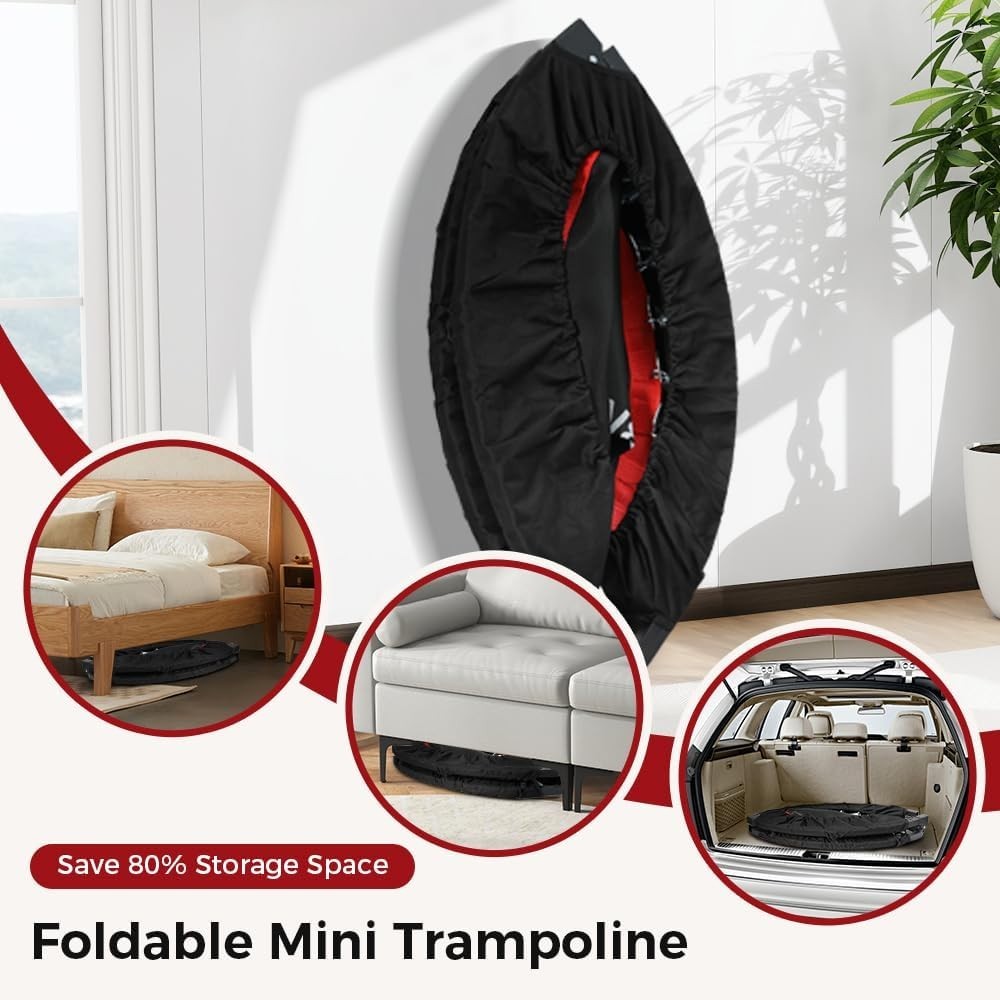 40in Heavy Duty Fitness Rebounder Adjustable Handle Quiet Indoor